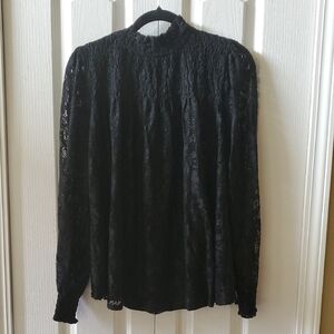 Cable & Gauge Black Lace Blouse